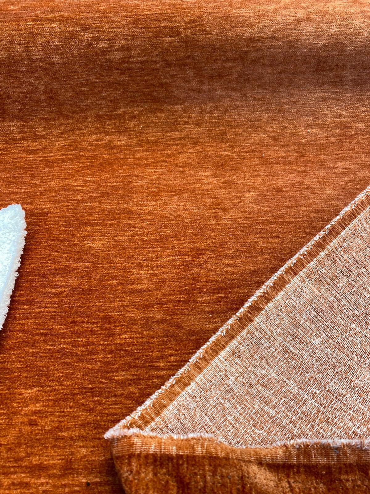 1 Yard Orange Papaya Soft Chenille Upholstery Fabric Durable 55 Inch Width