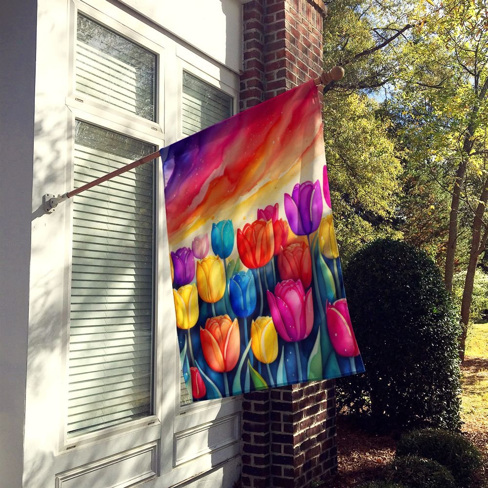Edge Collections - 28" X 40" - Multicolor - Tulips in Color Large Porch - 1 Piece