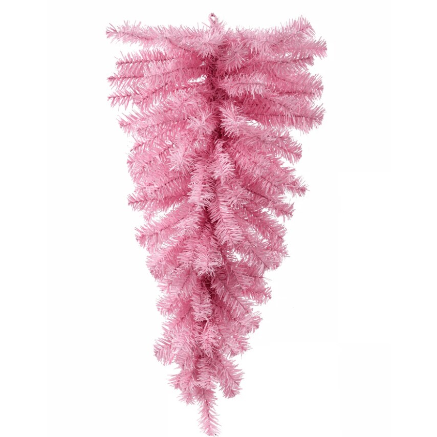 32&#x22; Pink Pine Christmas Teardrop, Unlit
