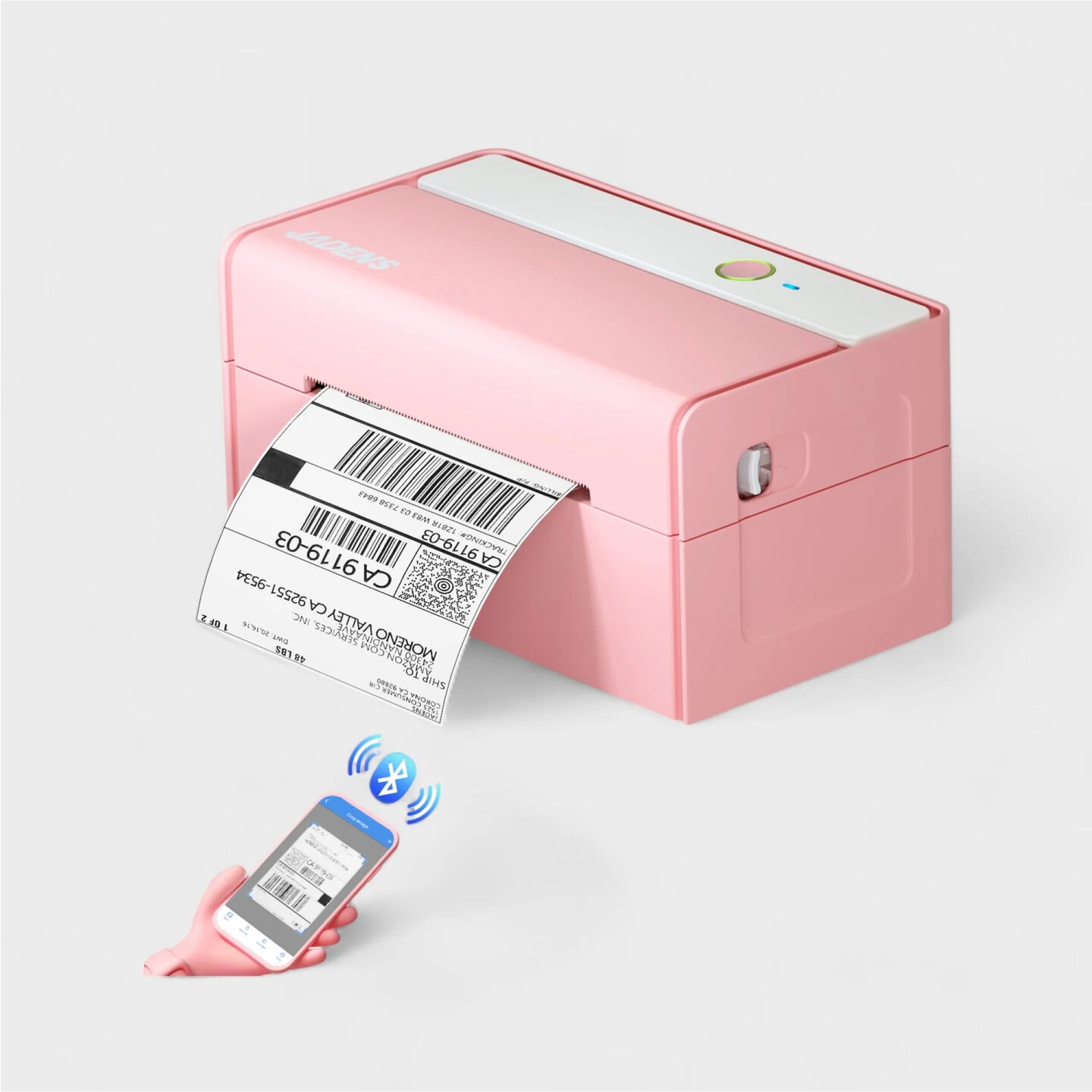 JADENS® Pink Bluetooth Thermal Label Printer 4x6 High Speed Wireless Shipping Label Maker