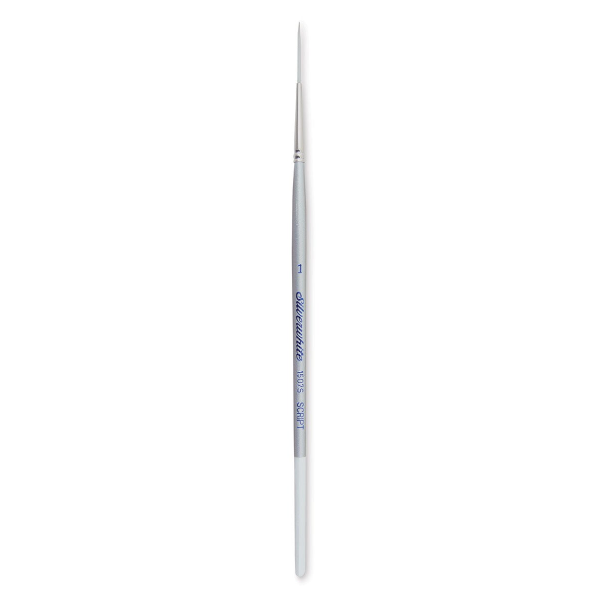 Silverwhite&#xAE; Short Handle Foundation Watercolor Round Paint Brush - Script Liner #1 SilverBrush