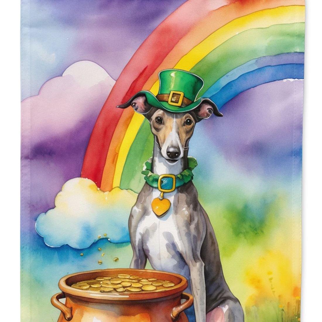Edge Collections - 11.25" X 15.50" - Multicolor - Decorative Greyhound St Patrick's Day - 1 Piece