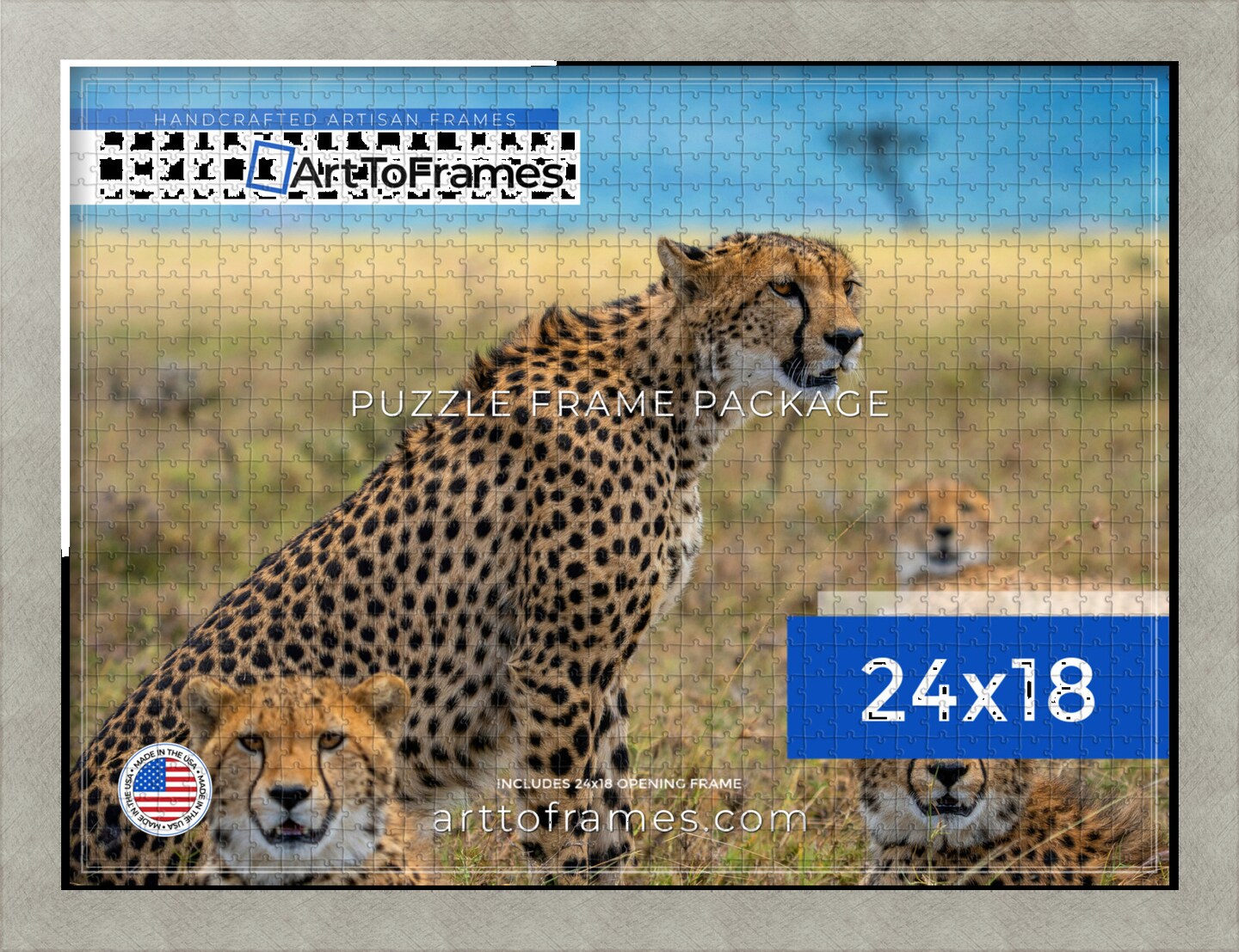 ArtToFrames 24x18 INCH / 61x46 CM Puzzle Frame for 300 piece Puzzles.This 1.25 Inch Custom MDF Frame for Puzzles Comes with Economy Acrylic, Available in Multiple Colors