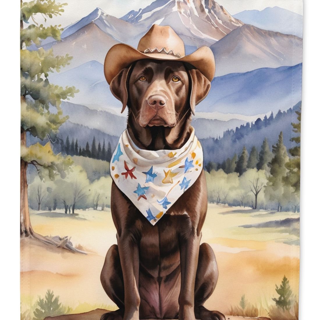 Edge Collections - 11.25" X 15.50" - Multicolor - Labrador Retriever Cowboy Welcome Decorative - 1 Piece