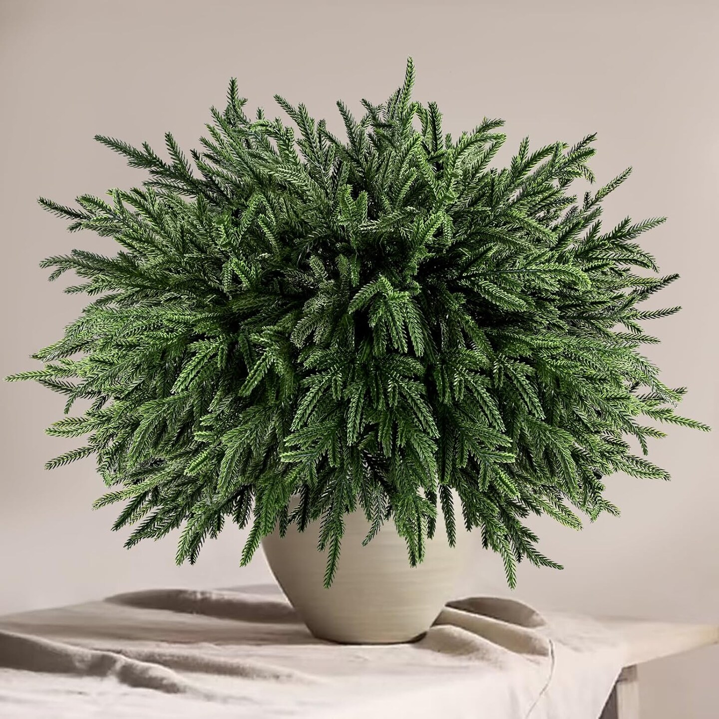 12 Pcs Christmas Norfolk Pine Stems (Green) 15.7"D x 7"W x 15.7"H