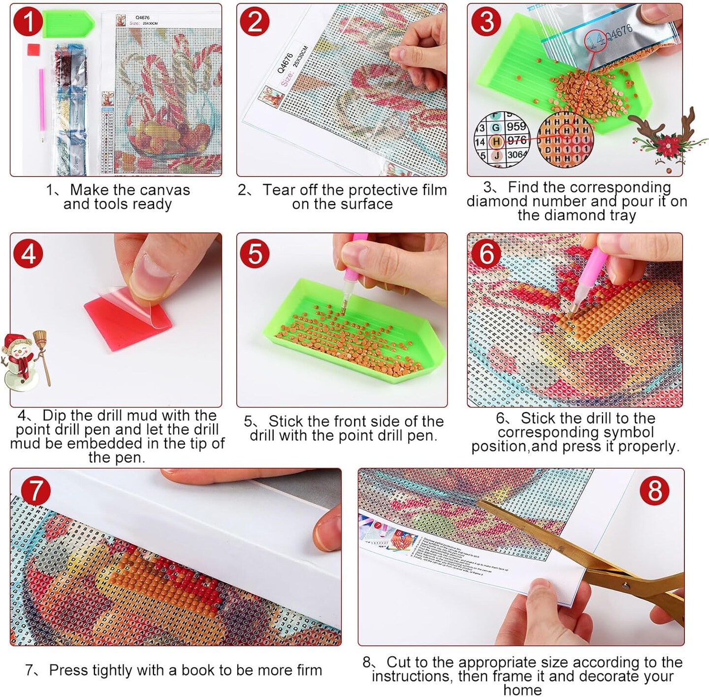 24 Pack Christmas Diamond Painting Kits