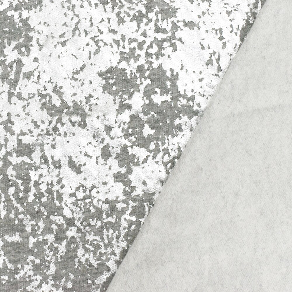 Silver-Gray Famous Maker Abstract Metallic Printed Sweatshirt Fleece Fabric By the Yard