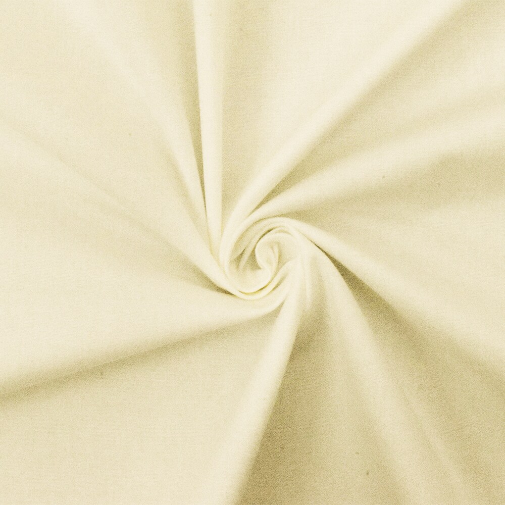 Light Ivory Cotton Solid Stretch Spandex Poplin Woven Fabric By the Yard