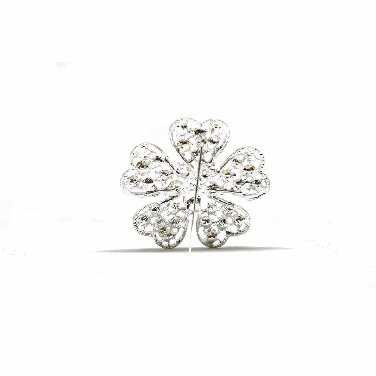 Sparkly Rhinestone Flower Brooch Pin For DIY Crafts Bridal Projects 2 Inch