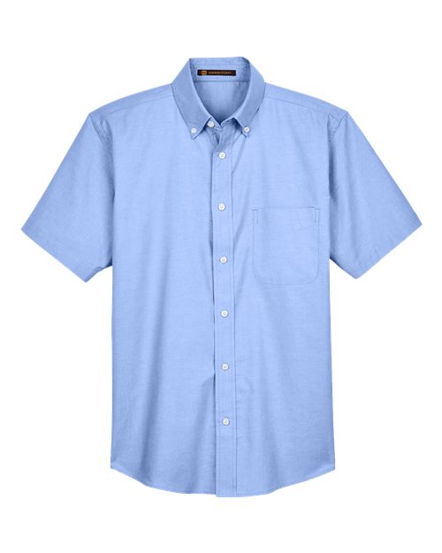 Harriton&#xAE; Classic Men&#x2019;s Short Sleeve Oxford Work Shirt Stain and Wrinkle Resistant