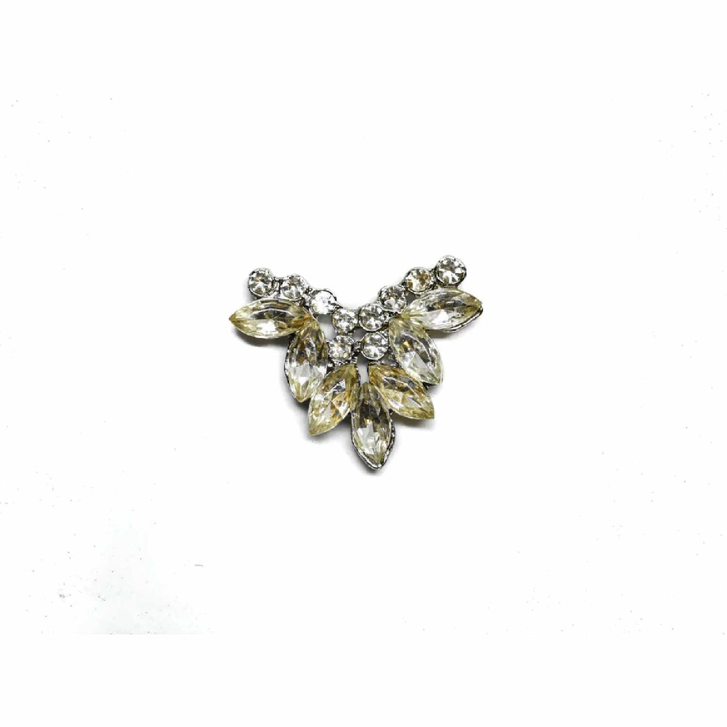 Floral Rhinestone Buckle Brooch For Dresses DIY Crafts Decorations 2 Inch X 1 1/2 Inch