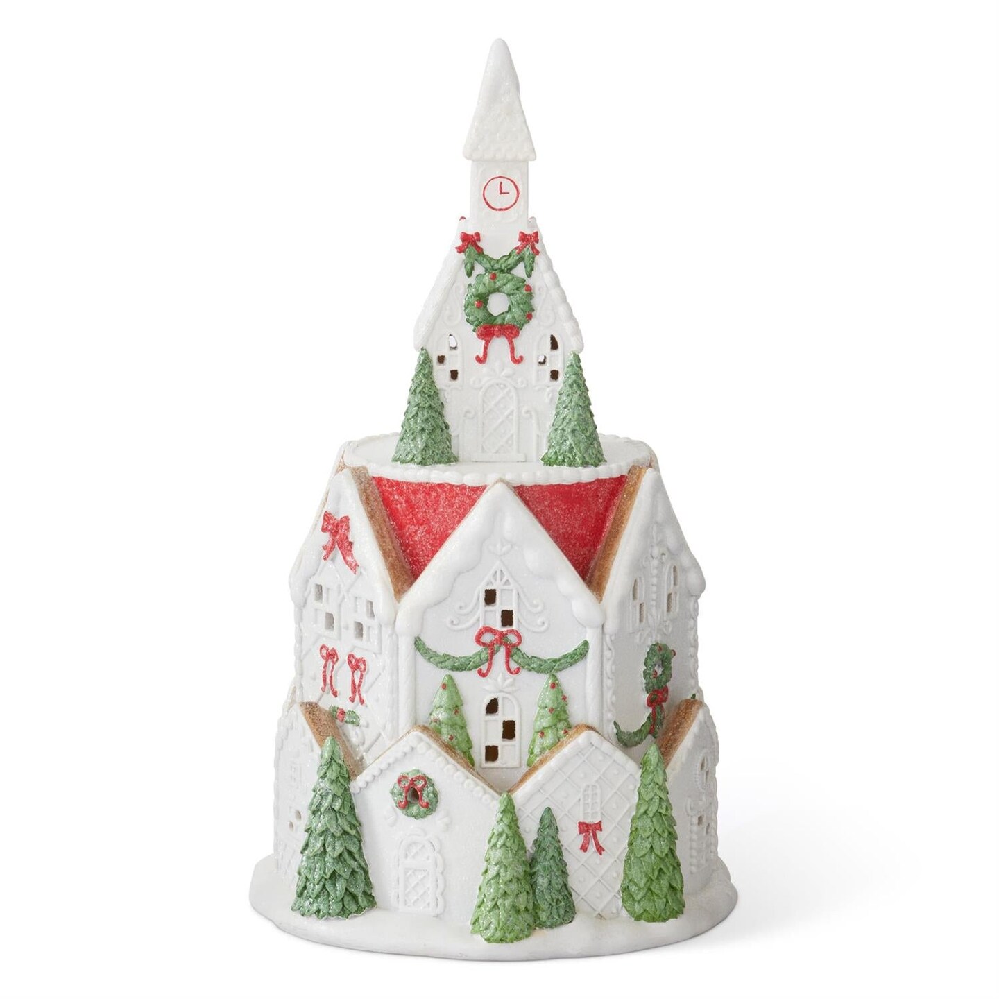 20&#x22; Gingerbread House Tower with LED Lights &#x2013; Unique Festive Holiday Decoration