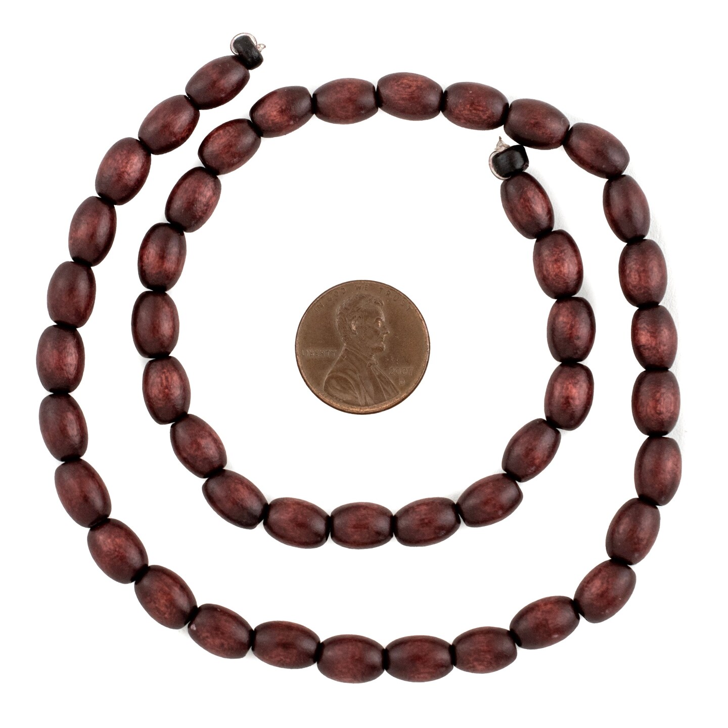 The Bead Chest Dark Brown Oval Natural Wood Beads (9x6mm): Organic Eco-Friendly Wooden Bead Strand for DIY Jewelry, Crafts, Necklace and Bracelet Making