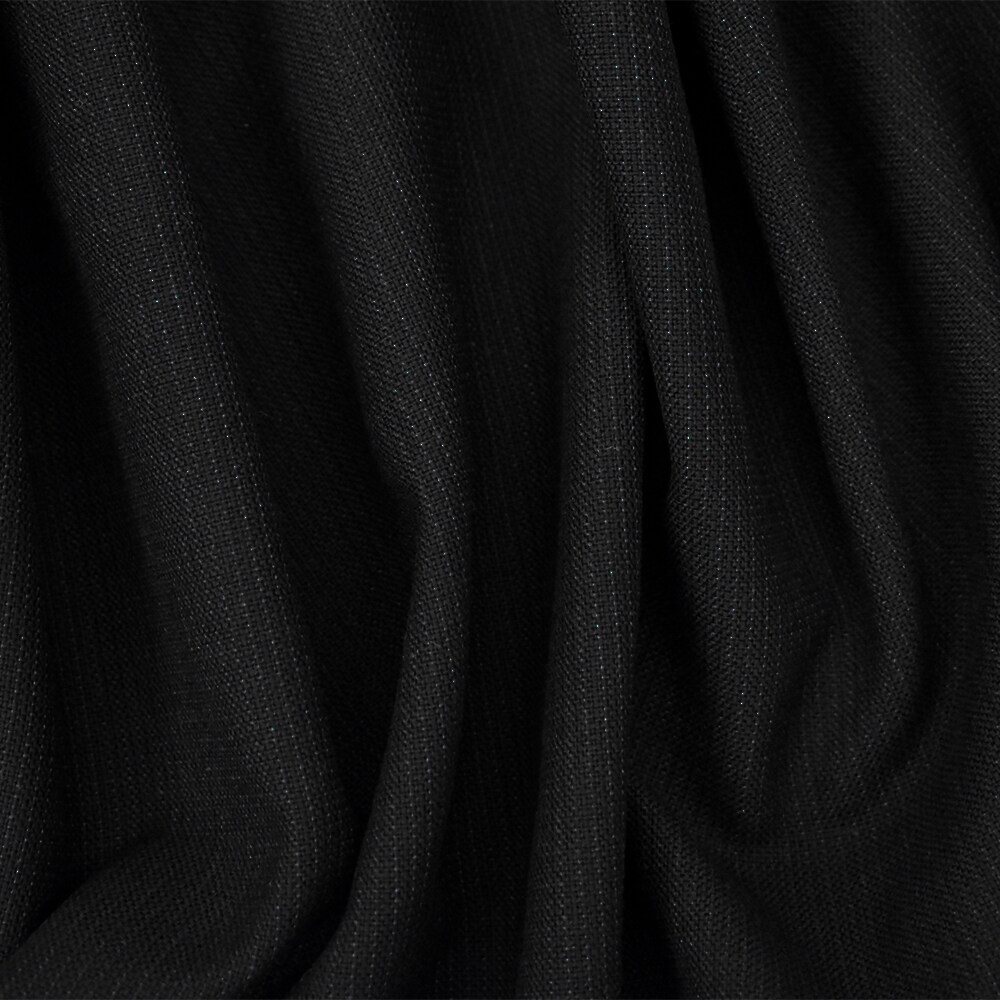 Black-Gunmetal Blue Wool-Poly Striped Suiting Woven Fabric By the Yard