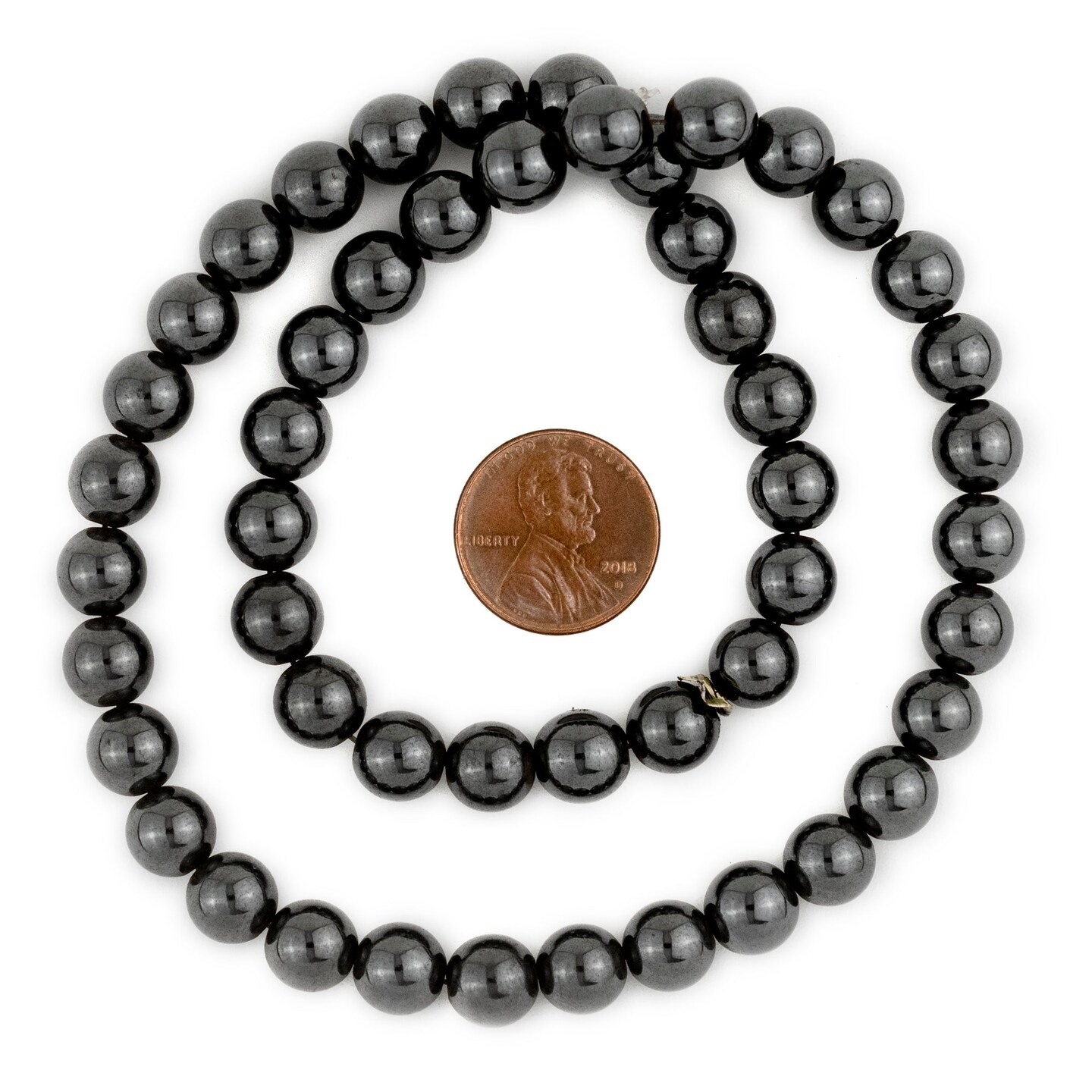 The Bead Chest Round Non-Magnetic Hematite Beads (8mm): Organic Gemstone Round Spherical Energy Stone Healing Power Crystal for Jewelry Bracelet Mala Necklace Making