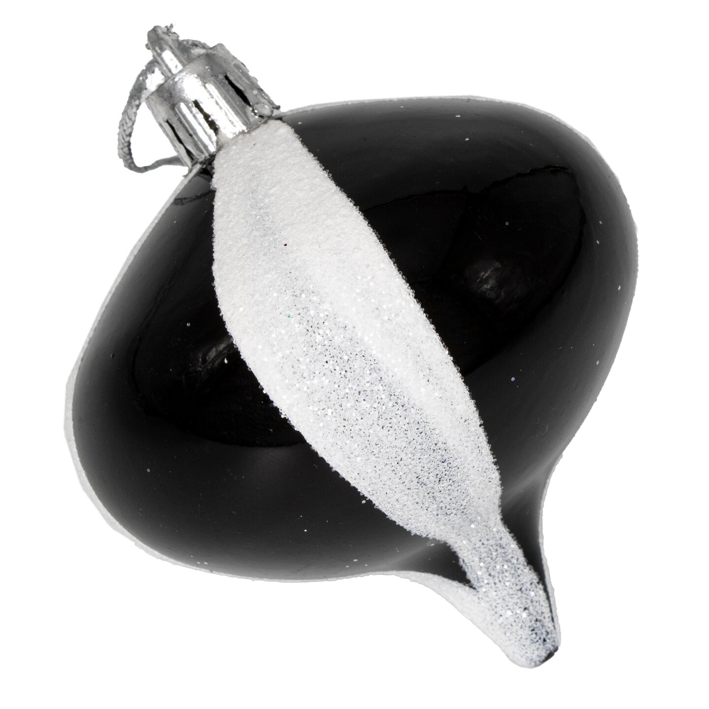 36 Pack Black Onion Ornament with Glitter Stripes