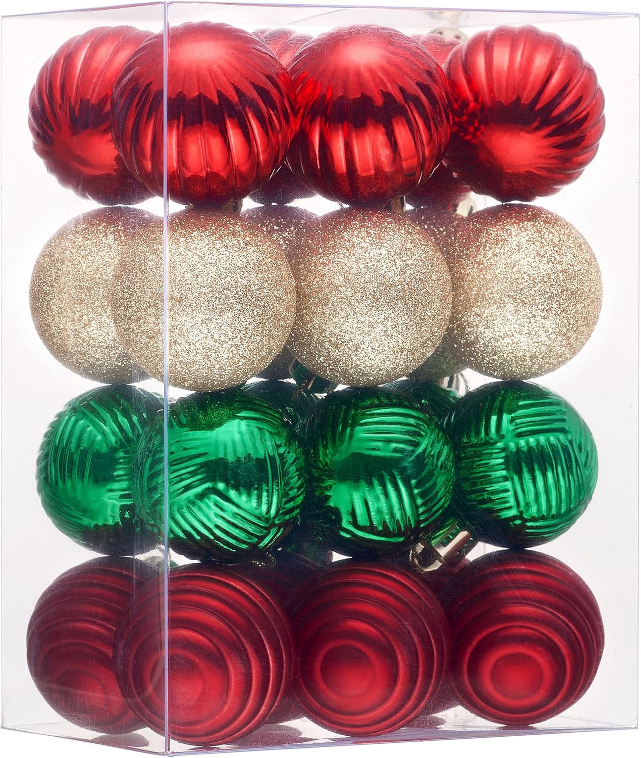 Small Christmas Ornaments Tree Decorations Set (Red Green Gold)