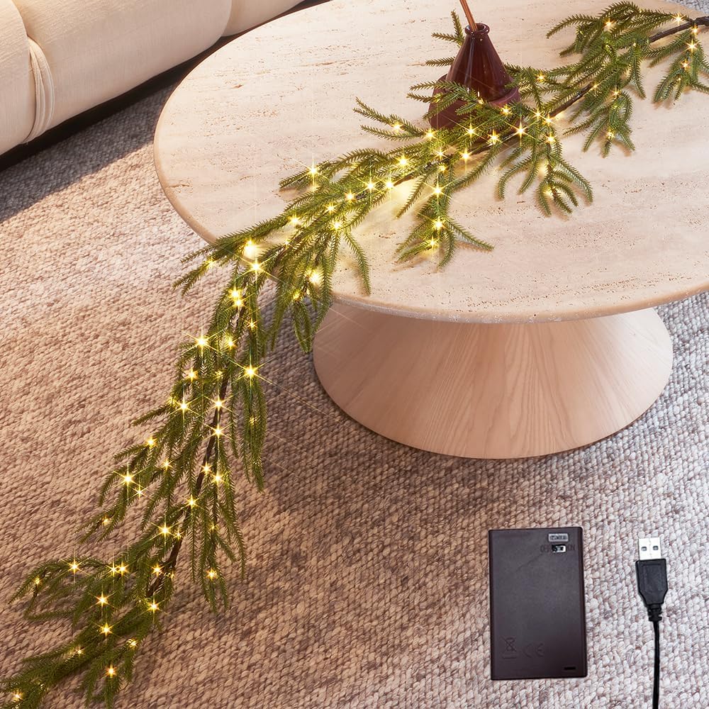 6FT Pre-lit Christmas Garland with 20 LED