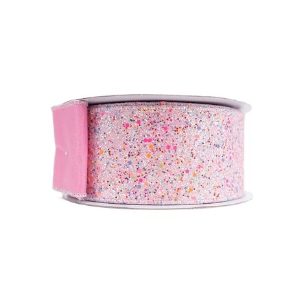 2.5&#x22; Fairy Dust Ribbon: Pink (10 Yards)