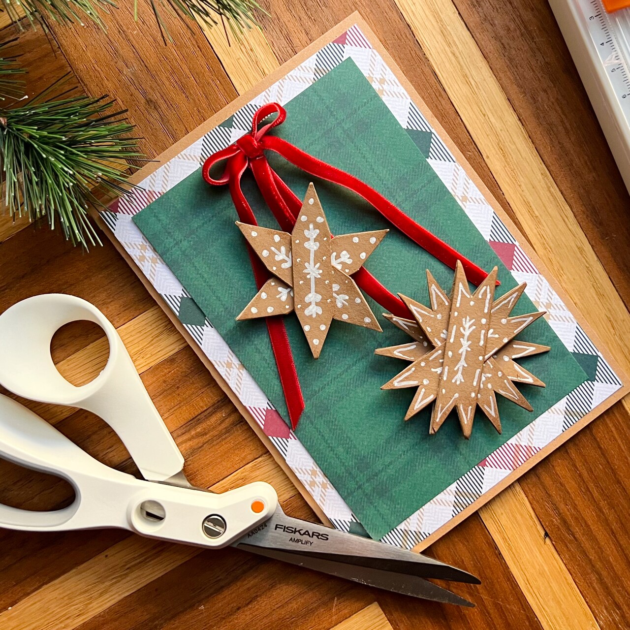 Gingerbread Snowflake Cookie Card DIY
