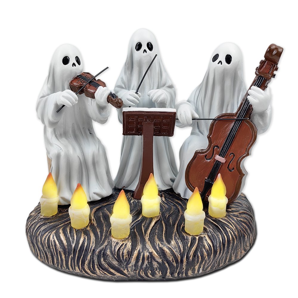Ghostly Ensemble Trio Lighted Spooky Home Figurine, 5.5&#x22; LED Haunted Halloween Ghost Statue