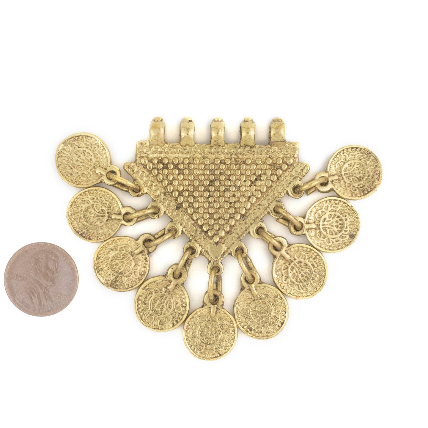 The Bead Chest Brass Tribal Coin Dangle Pendant