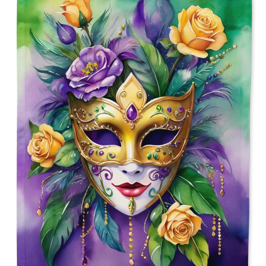 Edge Collections - 11.25" X 15.50" - Multicolor - Mardi Decorative Banner Mask Gras - 1 Piece