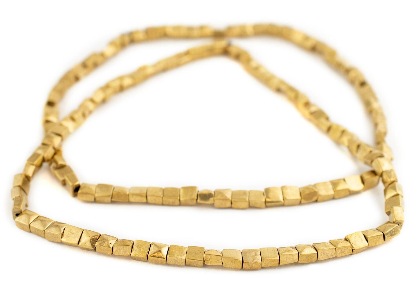 The Bead Chest Gold Flat Square Beads 6mm, Full Strand of Quality Metal Spacers for DIY Jewelry Design