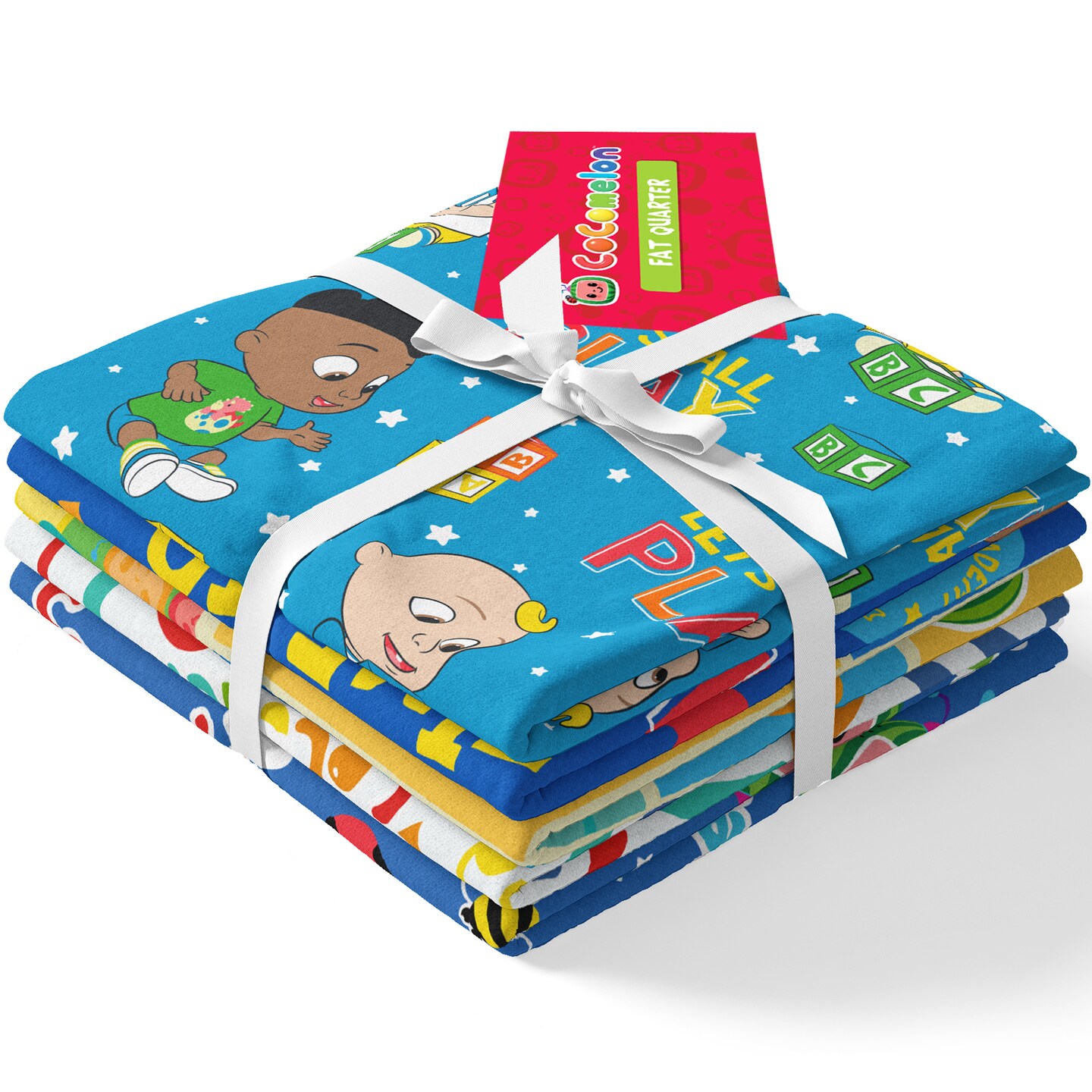 DAVID TEXTILES COCOMELON BLUES 5-CUT 1.25 YD COTTON FAT QUARTER BUNDLE