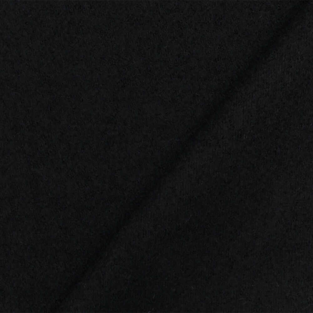 Black Solid Wool Brushed Boucle Knit Jacketing Fabric By the Yard