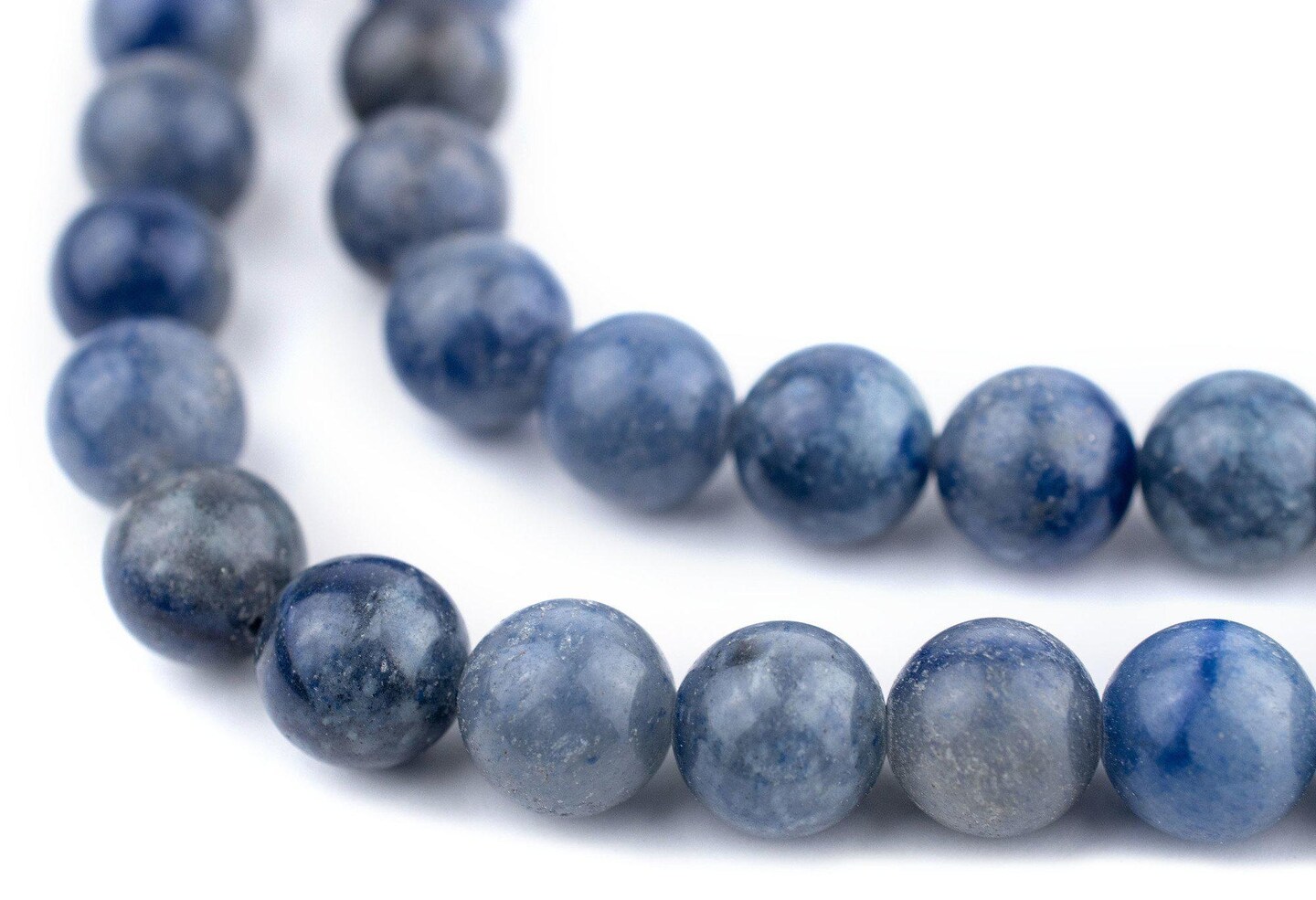 The Bead Chest Round Blue Aventurine Beads (10mm): Organic Gemstone Round Spherical Energy Stone Healing Power Crystal for Jewelry Bracelet Mala Necklace Making