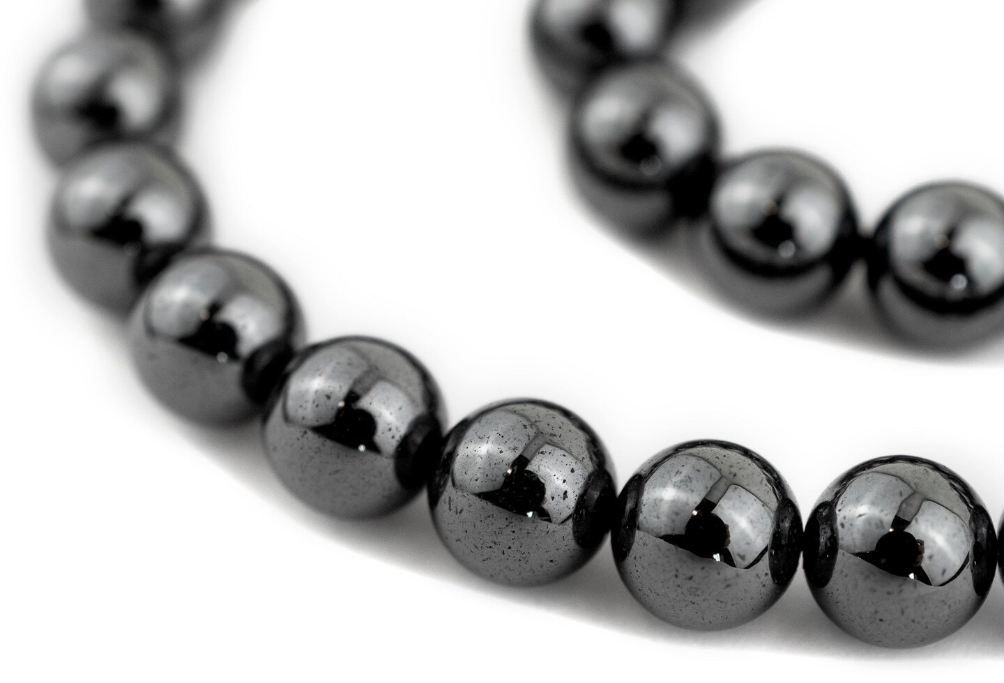 The Bead Chest Round Non-Magnetic Hematite Beads (10mm): Organic Gemstone Round Spherical Energy Stone Healing Power Crystal for Jewelry Bracelet Mala Necklace Making
