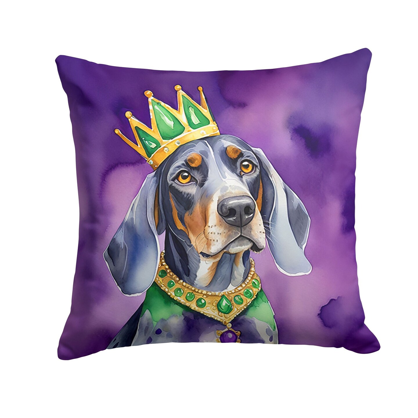 Edge Collections - 18" X 18" - Multicolor - Bluetick Coonhound King of Mardi - 1 Piece