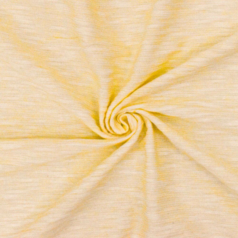 Light Yellow-White Stripe Crinkle Stretch Jersey Knit Fabric By the Yard