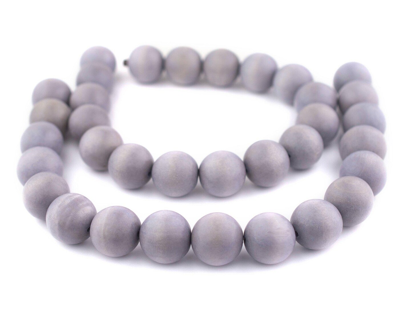 The Bead Chest Natural 24mm Wooden Beads in Light Grey for Jewelry Making &#x2013; Round Loose Wood Spacer Beads I Approximately 17 Beads