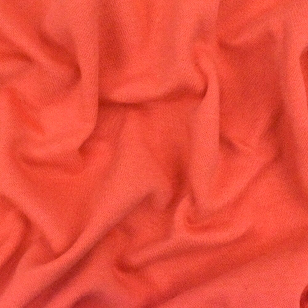 Summer Orange Solid Cotton-Poly Brushed Terry Fleece Knit Fabric By the Yard
