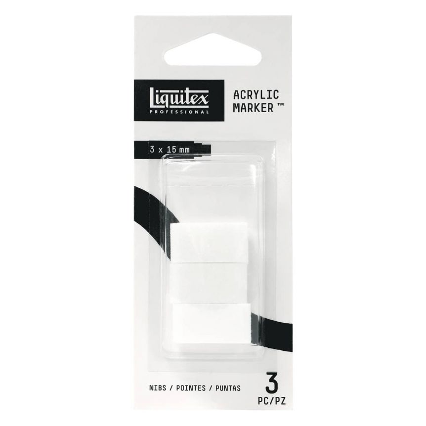 Liquitex Professional Paint Markers Pack of 3 Flat Chisel Nibs Wide (15mm)