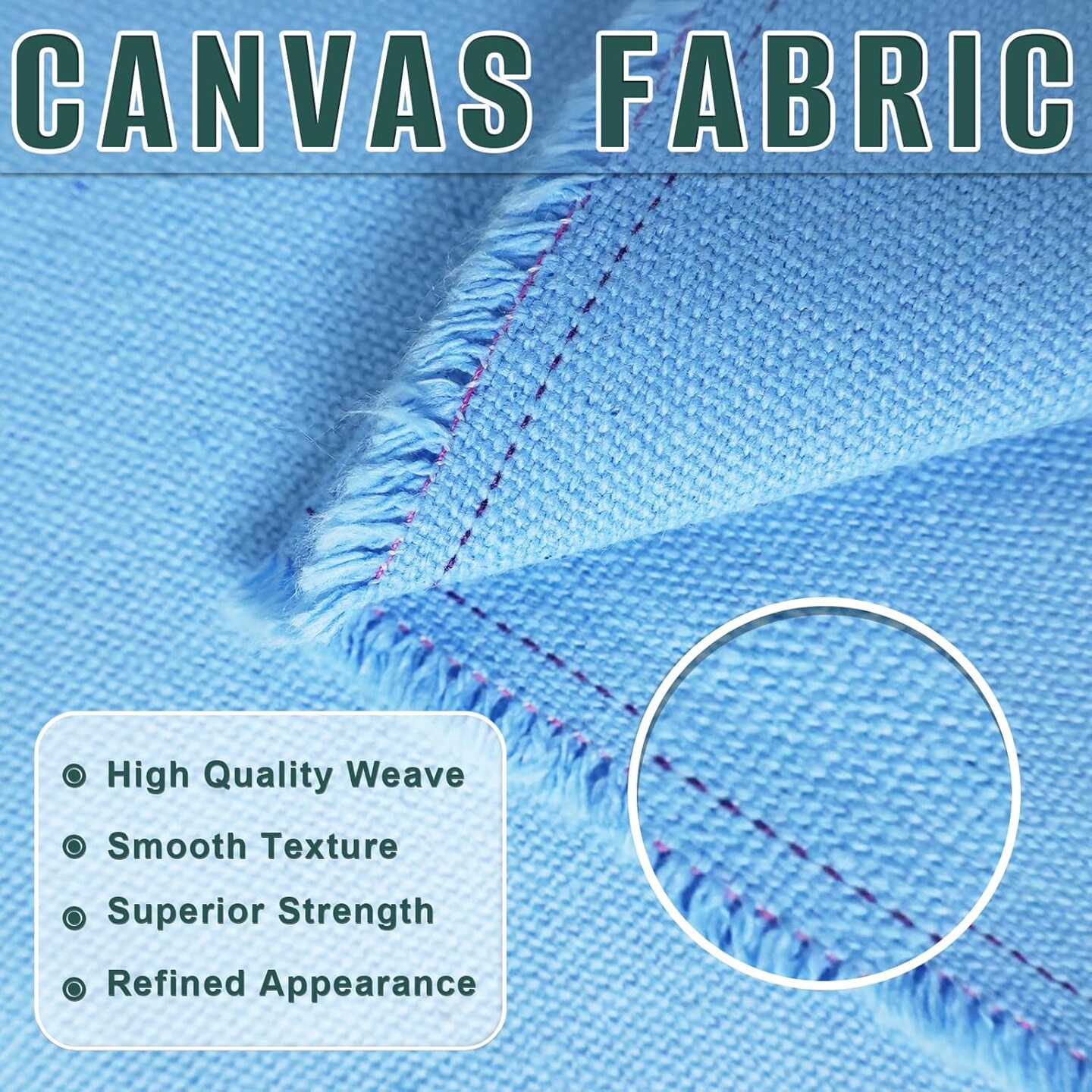 10oz Heavy Duty Cotton Canvas Fabric (60" x 40") – Thick Cotton Duck Cloth, Precut Cotton & Cotton Blend Fabric for Painting, Sewing, Crafts, Tote Bags, Embroidery & Home Decor (White)
