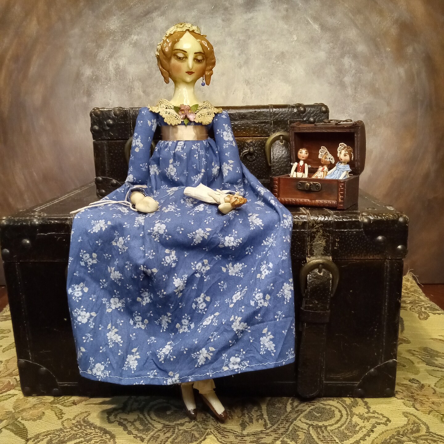 ハンドメイド  約6センチの女の子 ooak doll ✽.。.:*◇ 6 Doll Set! Handmade OOAK Doll Maker Regency Style | MakerPlace by