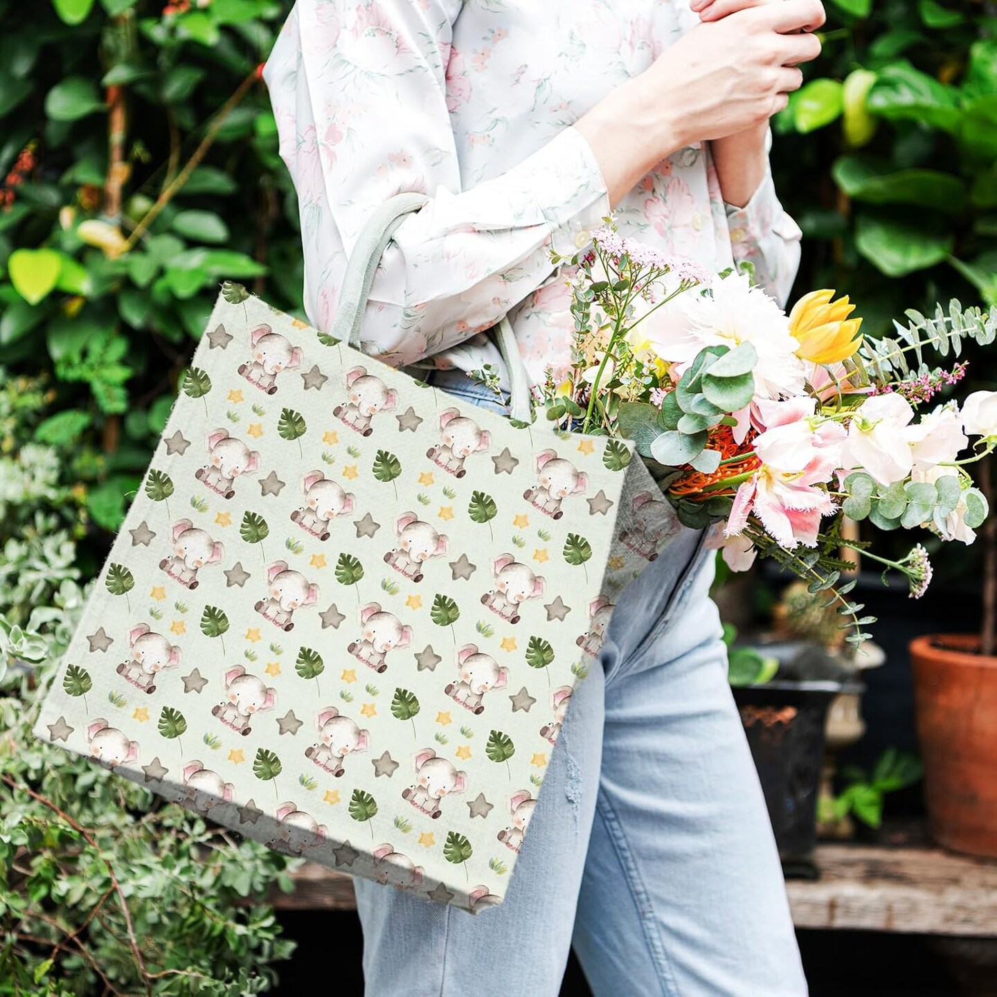 12Pcs Safari Cotton Fabric Bundles Watercolor Safari Animals Printed Fabric,10 x 10 in