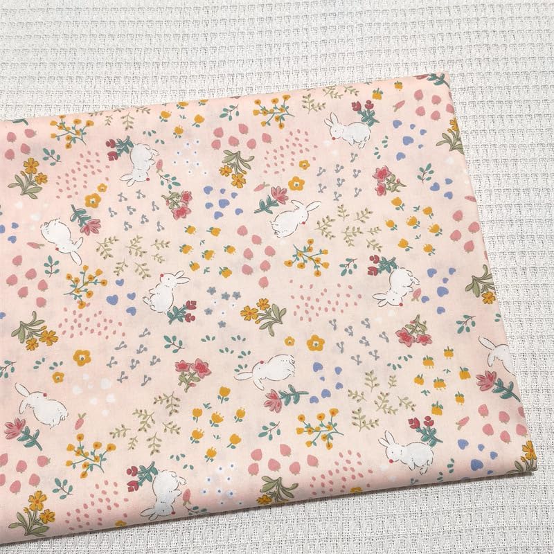 Rabbit Life Theme 10x10 Inch Fabric Squares for Quilting 100% Cotton Precut Quilting Fabric