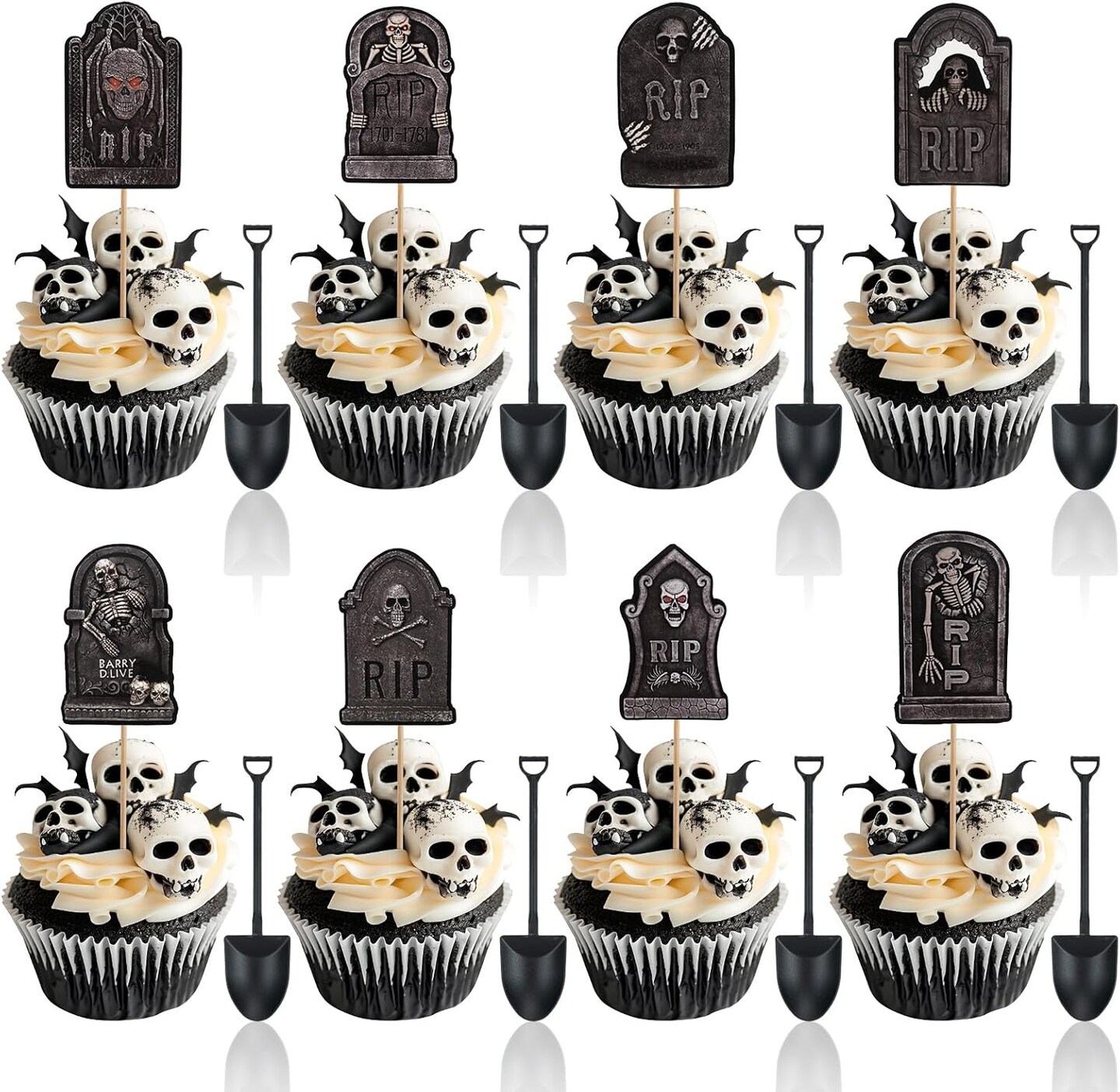 48 Pcs Halloween Cupcake Toppers