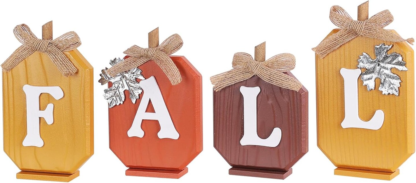 Pumpkin Wood Sign Table Fall Decorations