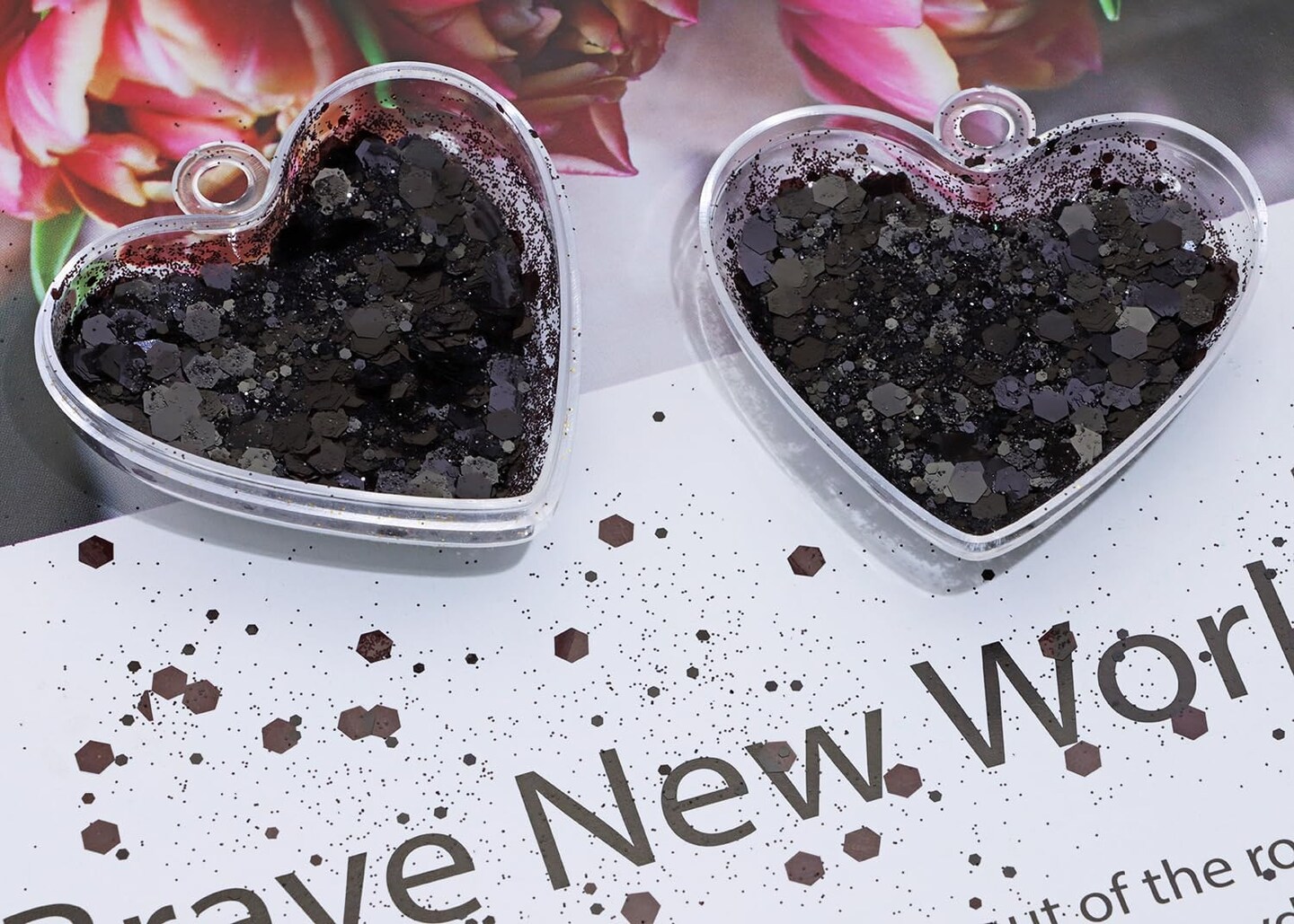 Chunky Glitter, 50g/1.76oz Black Metallic Glitter Powder, Mixed Chunky & Fine Flakes for Resin, Nail Art, Face, Body, Slime, Tumblers & Festival Crafts (Black)