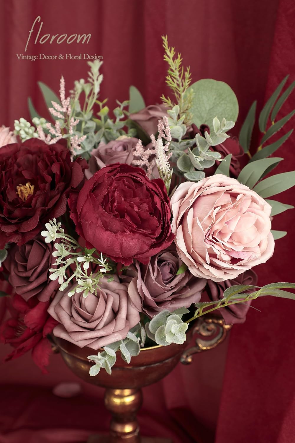 DIY Dark Red Wedding Bouquets Bridal Shower Centerpieces Floral Arrangements
