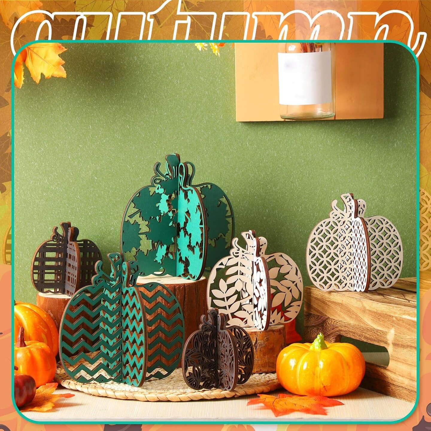 12 Pcs Fall Pumpkin Tabletop Decor