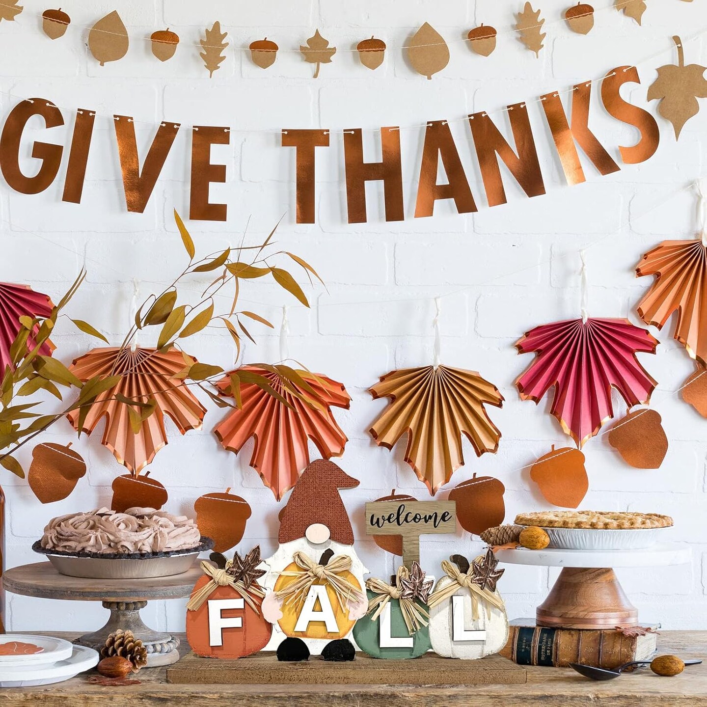 Wooden Gnome Sign Fall Decorations