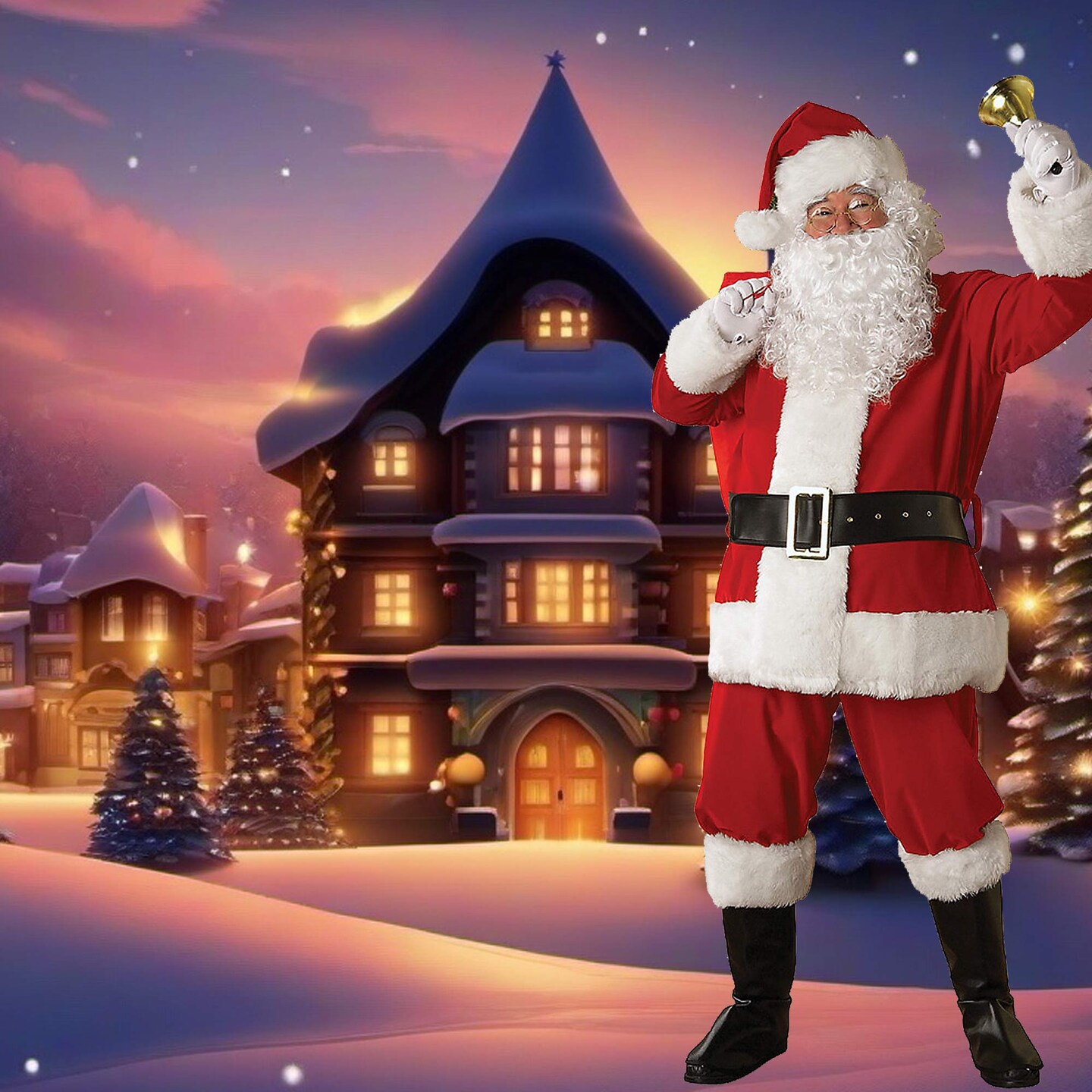 Extra Large Regency Plush Santa Suit with Jacket Pants Belt Gloves and Boot Tops