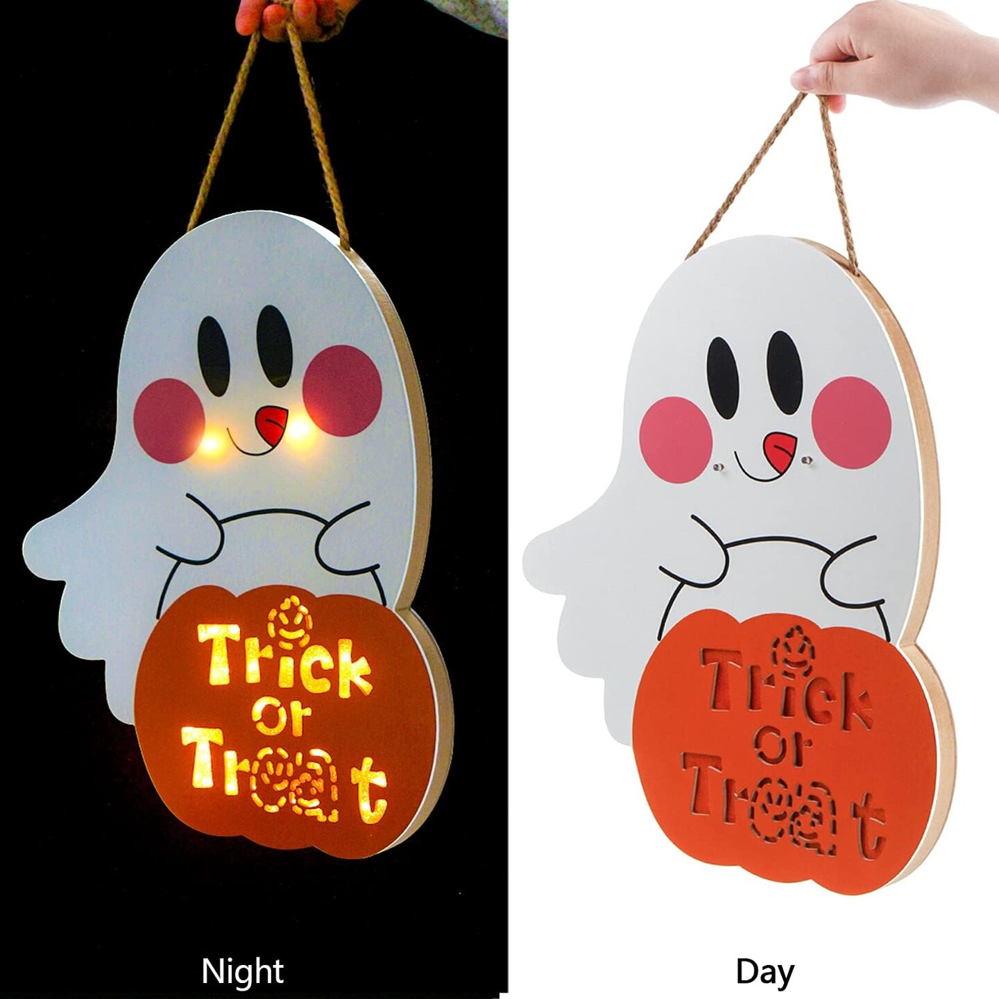 Halloween Door Sign with Light