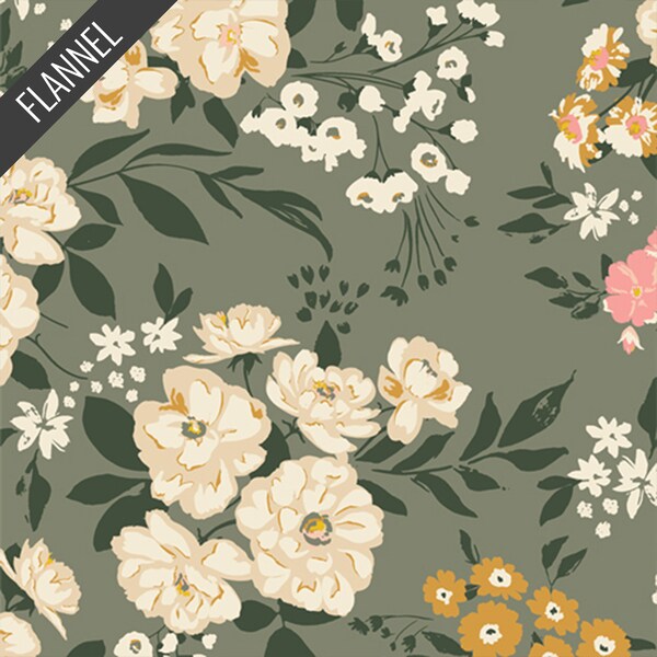 Garden Sonnet Flannel in Dim (f39200a) | Art Gallery Flannel | AGF Studio | Art Gallery